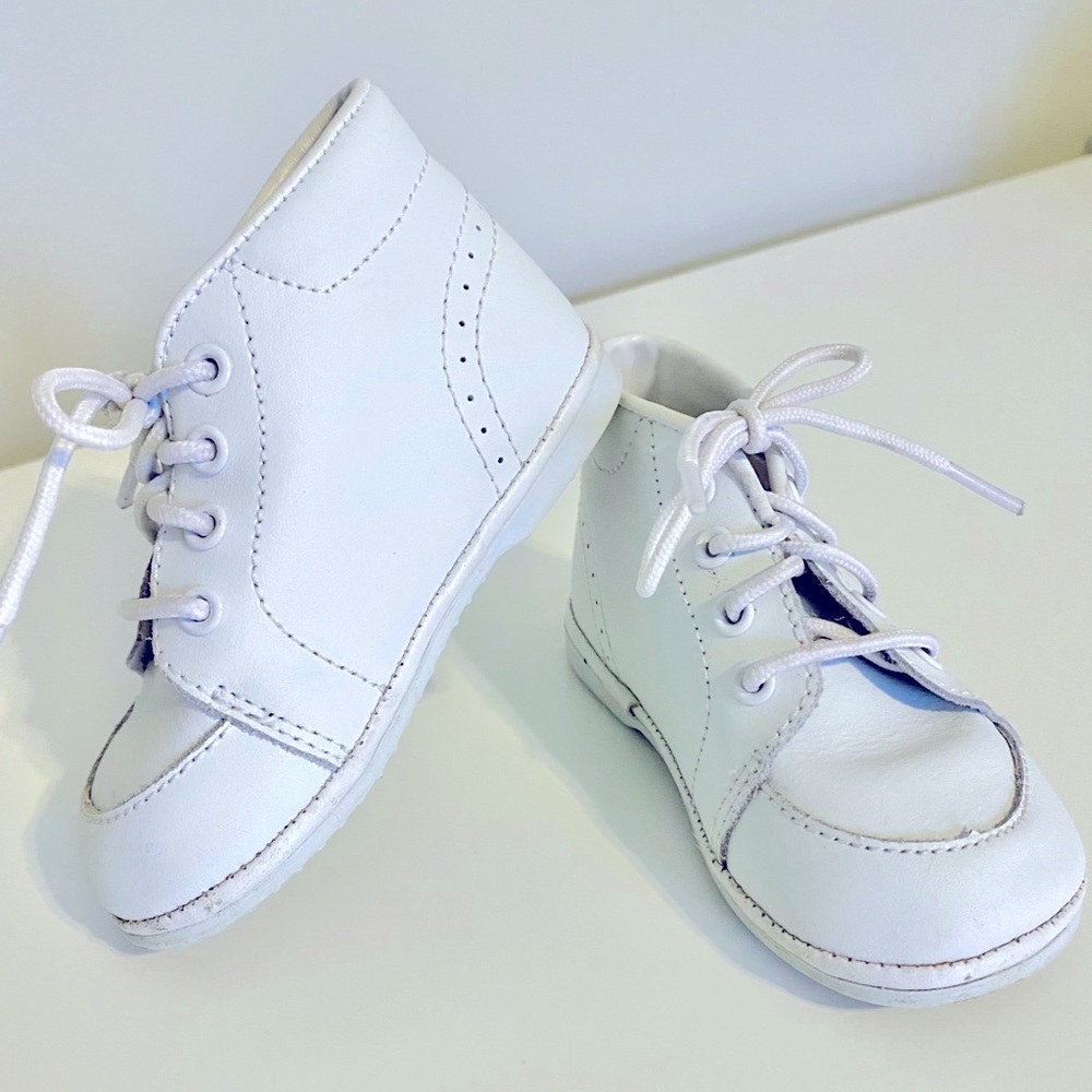 Angel Baby Shoes White Lace-up Leather Oxfords